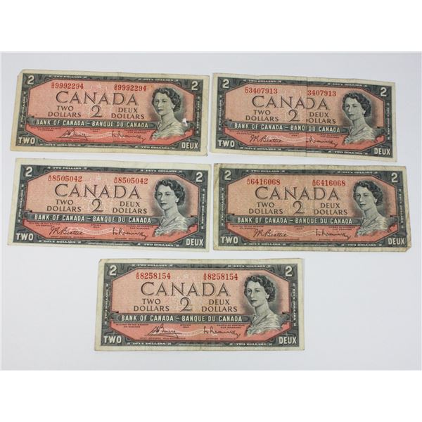 5-1954 $2.00 BILLS 1ST RUNS A/G8258154 B/R.6416068
