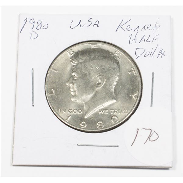 1980 DP U.S.A. KENNEDY HALF DOLLAR