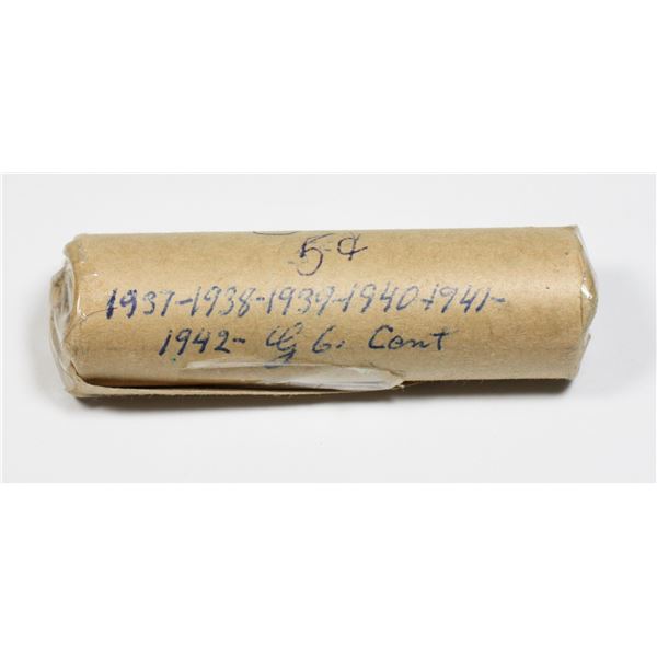 ESTATE ROLL OF NICKELS 1937,38,39,40,41 &42