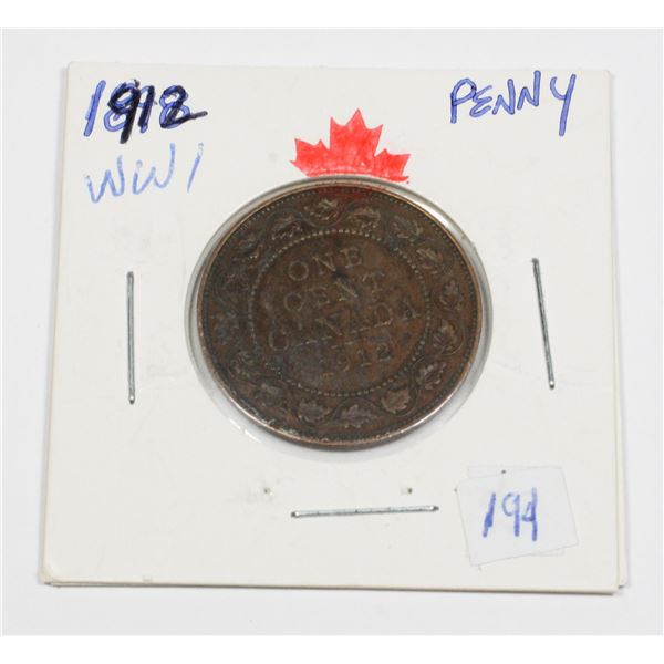 1912 KING GEORGE V LARGE PENNY W.W. I