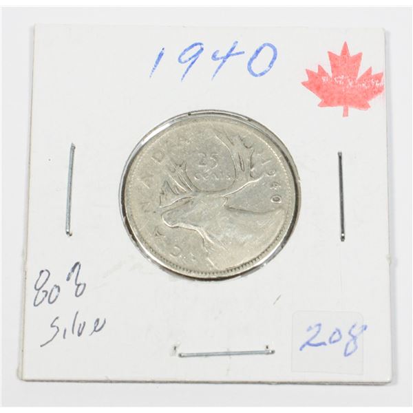 1940 QUARTER W,W,II 80% SILVER