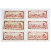 Image 2 : 6 1954 $2 BILLS VARIETY OF PREFIX AND SIGNATORIES