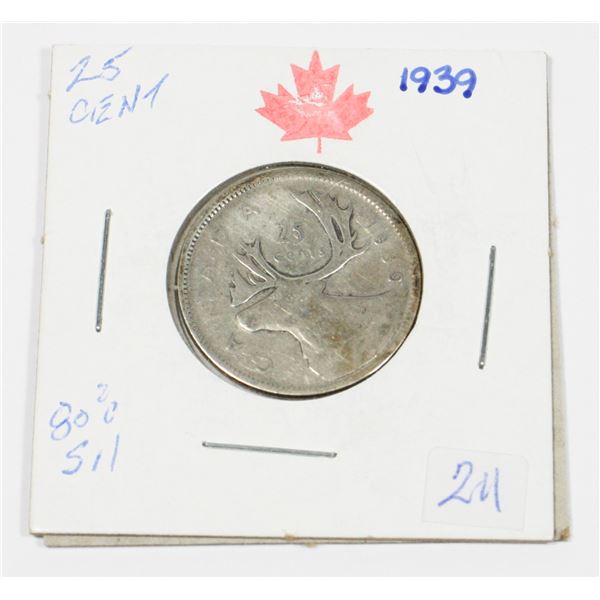 1939 QUARTER I 80% SILVER