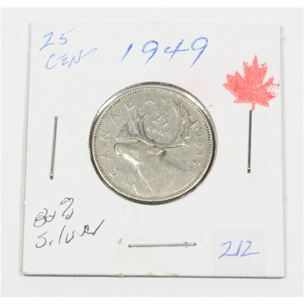 1949 QUARTER 80% SILVER