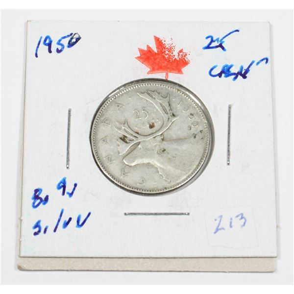 1950 QUARTER W.W.II 80% SILVER