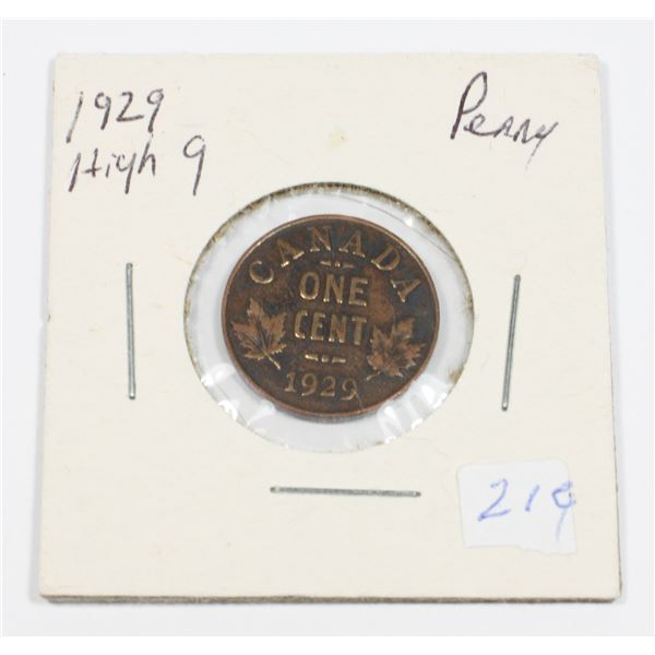1929 HIGH ( CANADIAN SMALL CENT RED TONED