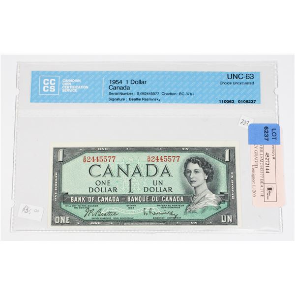 1954 $1.00 BILLSM2445577 BEATTIE RAMINSKY GRADED