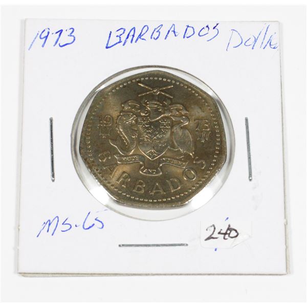 1973 BARBADOS ONE DOLLAR COIN BEAUTIFUL COIN