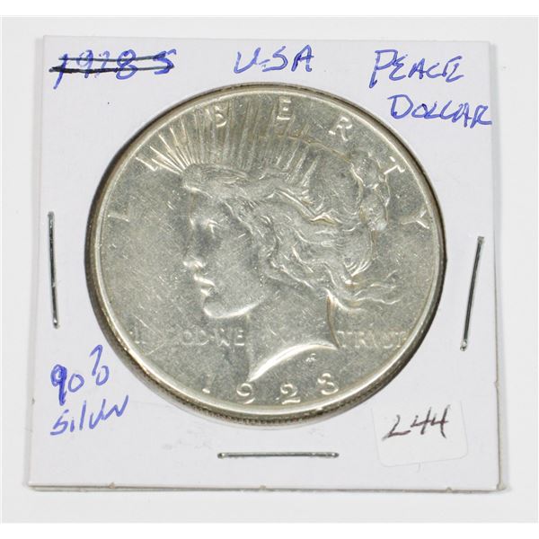 1923 U.S.A. PEACE DOLLAR 90% SILVER