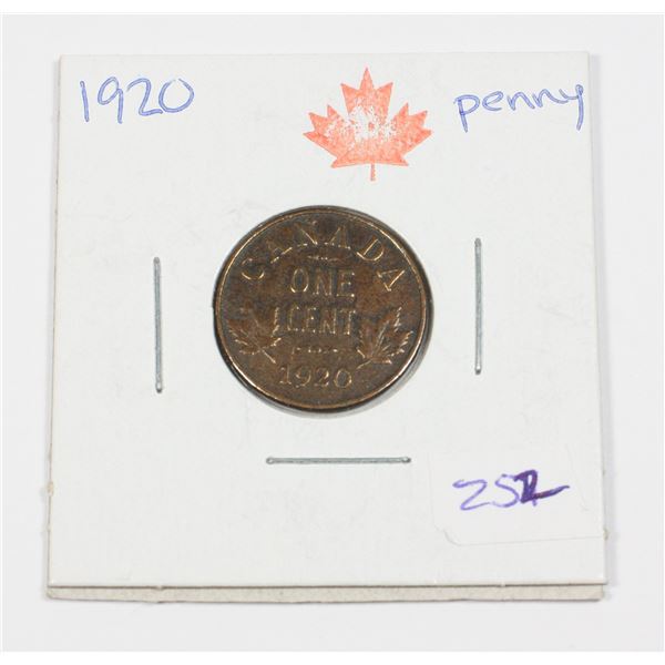 1920 CANADA ONE CENT BROWN