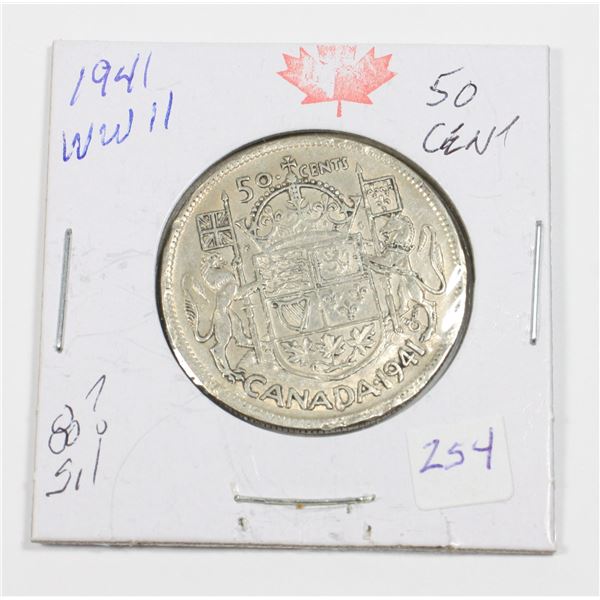 1941 50 CENT W.W.II 80% SILVER MINTED 1,996,566