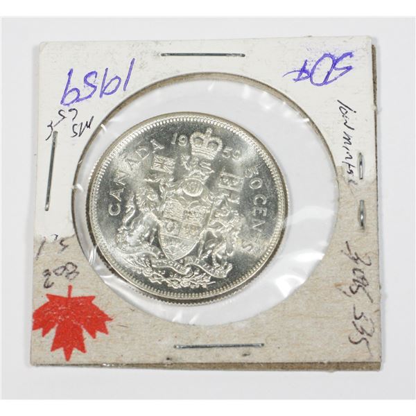 1959 50 CENT W.W. II 80% SILVER MINTED 3,095,535