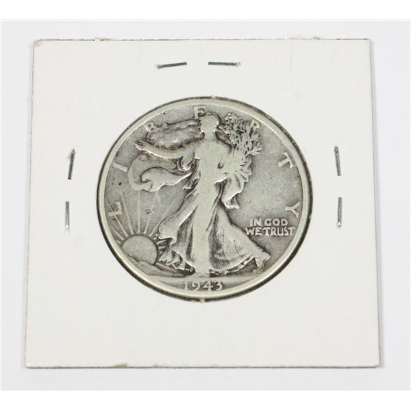 1943 D 50 CENT STANDING LIBERTY 90% SILVER USA