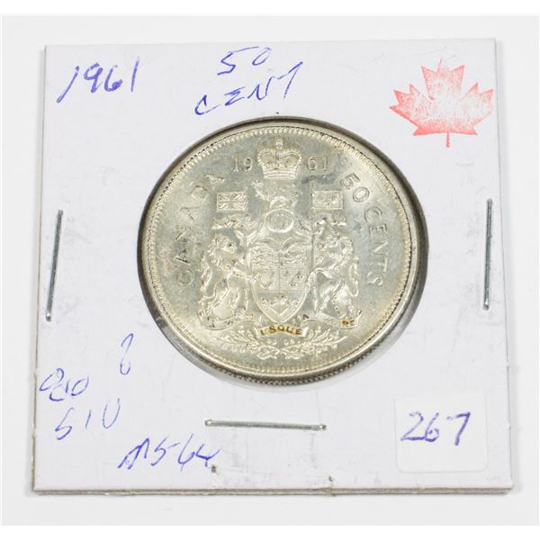 1961 50 CENT 80% SILVER MINTED 3,584,417