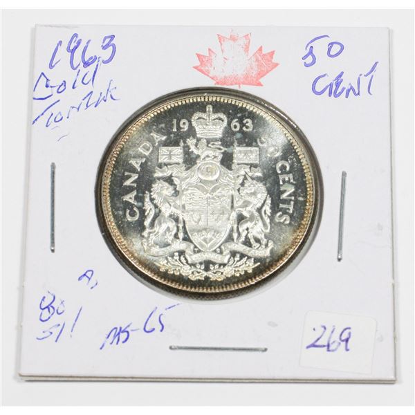 1963 50 CENT 80% SILVER MINTED 8,348,871