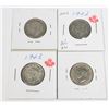 Image 2 : WORLD WAR II QUARTERS 1941,42,43,44. 80 % SILVER