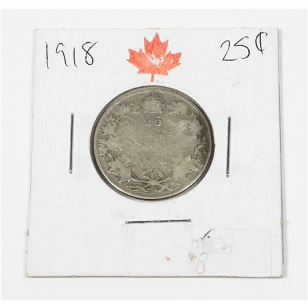 1918 KING GEORGE V 25 CENT ONLY4,175,649 MINTED