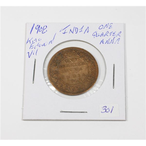 1908 KING EDWARD VII ONE QUARTER ANNA