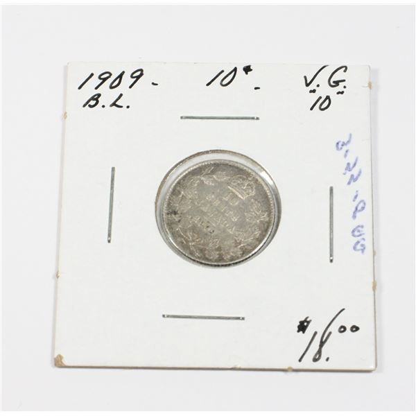 1909 B.L. CANADA 10 CENT