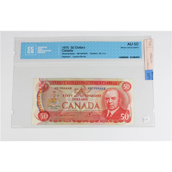 1975 $50.00 BILLHB1944648 LAWSON BOEY 100TH