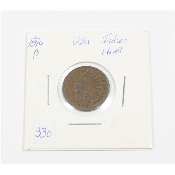 1890 U.S.A. INDIAN HEAD PENNY GREAT DETAIL