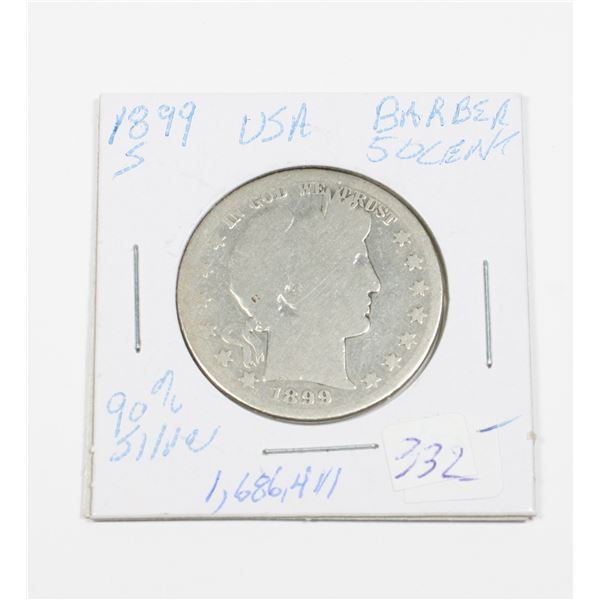1899 S U.S.A. BARBER 50 CENT ONLY 1,686,411