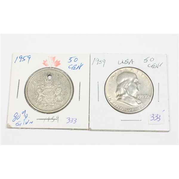 1959 50 CDN CENT 80% SILVER MINTED 3,095535
