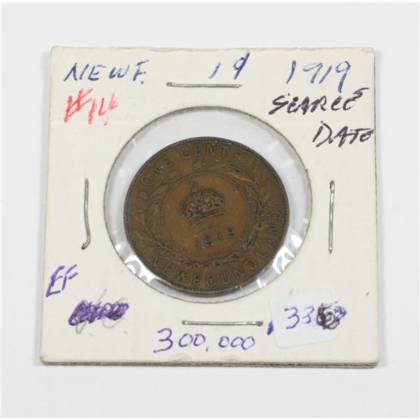 1919 W.W. I NEW FOUNDLAND PENNY