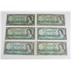 Image 1 : 6 1954 Q.E.II $1BILLS AI4540668 AO7231010 DF953939