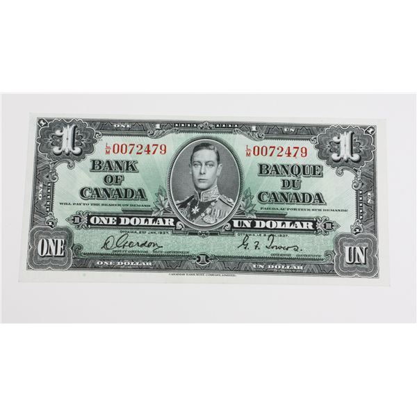 JAN 2ND 1937 BANK OF CANADA KING GEORGE VI ONE