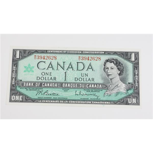 1967 $1.00 BILL MO3942628 BEATTIE RAMINSKY