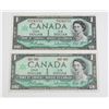 Image 1 : 2 - 1967 $1.00 BILL MO9243755 & 1867-1967