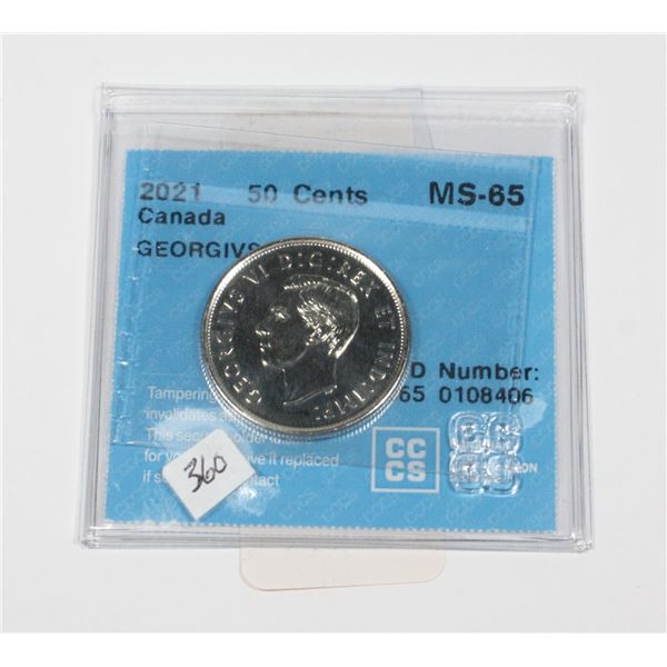 2021 KING GEORGE VI 50 CENT PIECE ONLY 375,000