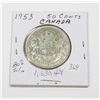 Image 1 : 1953 50 CENT PIECE 80% SILVER ONLY 1,630,429