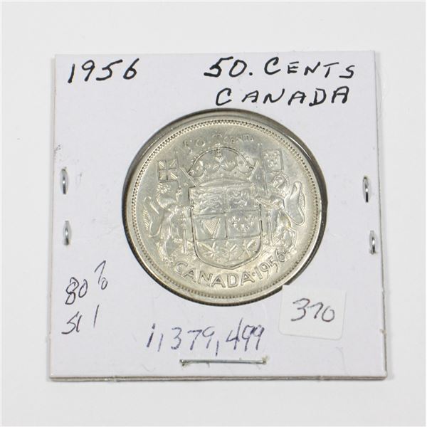 1956 50 CENT PIECE 80% SILVER ONLY 1,379,499