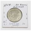 Image 1 : 1958 50 CENT PIECE 80% SILVER ONLY 2,957,266