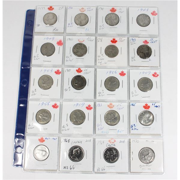 20 QUARTERS 1939,40,41,43, W.W,II, 1949,50,51