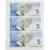 Image 2 : 3 – 2002 SEQUENTIAL $5.00 BILLS HNP3453786
