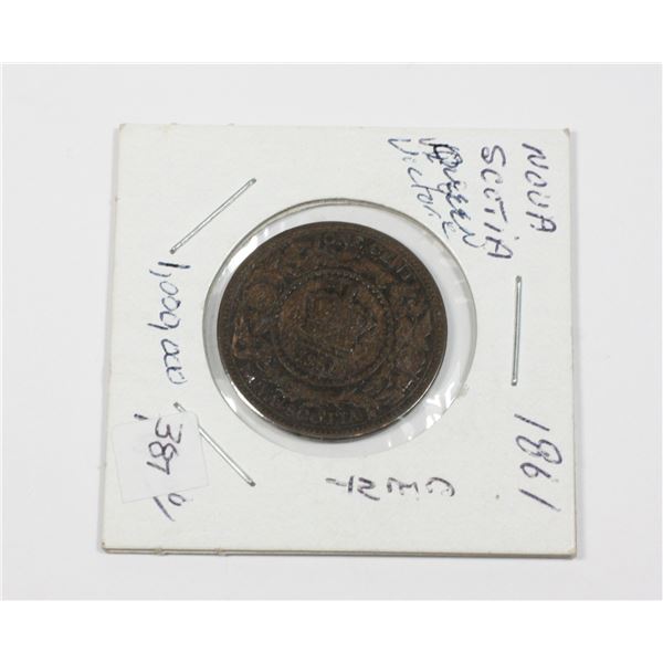 1861 NOVA SCOTIA PENNY QUEEN VICTORIA