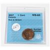 Image 1 : CCCS GRADED 2007 CANADA 1 CENT, RED AND BROWN,