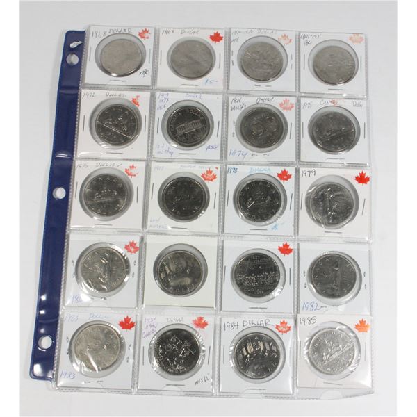 20 COIN PACKAGE 1968 T0 1985 DOLLAR SET