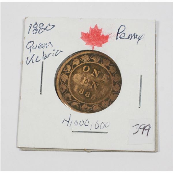 1888 ONE CENT QUEEN VICTORIA 4,000.000 MINTED