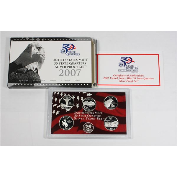 2007 USA STATE QUARTERS SILVER PROOF SET IN