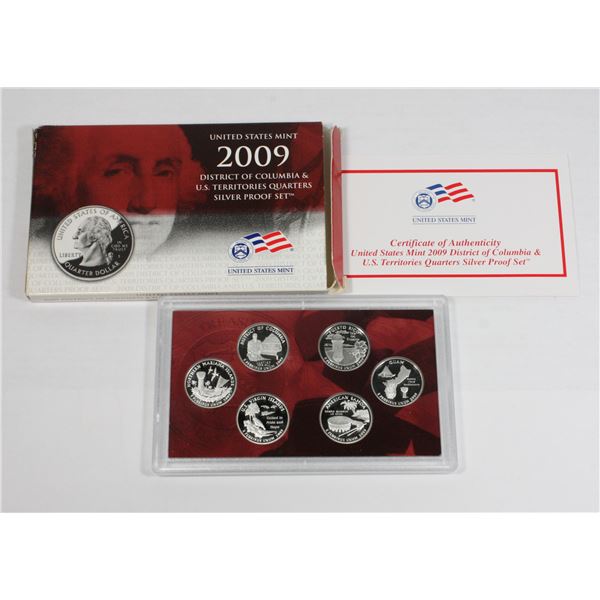 2009 USA TERRITORY QUARTERS SILVER PROOF SET IN