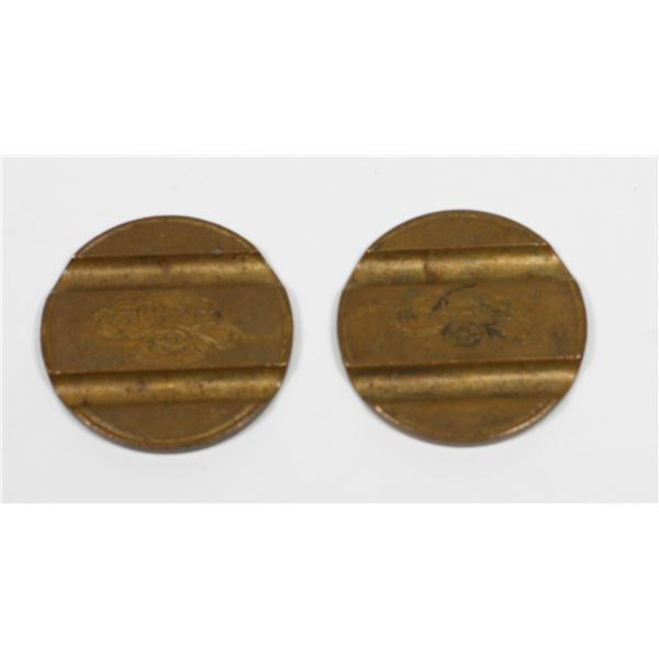 TWO VINTAGE GETTONE TELEFONICO ITALIAN TELEPHONE