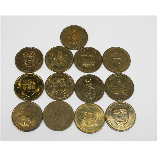 13 TOKEN SET CANADIAN COAT OF ARMS/ FLORAL SET