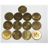 13 TOKEN SET CANADIAN COAT OF ARMS/ FLORAL SET