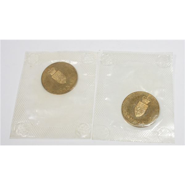 TWO SEALED 1867-1967 CANADA CONFEDERATION TOKENS