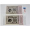 Image 1 : TWO GERMAN 100,000 MARK BANKNOTES SEQUENTIAL