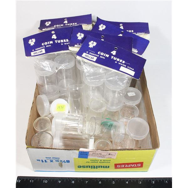 LARGE LOT OF COIN TUBES INCLUDING EIGHT 4 PACKS